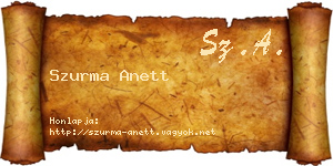 Szurma Anett névjegykártya