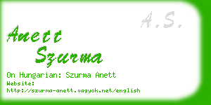 anett szurma business card